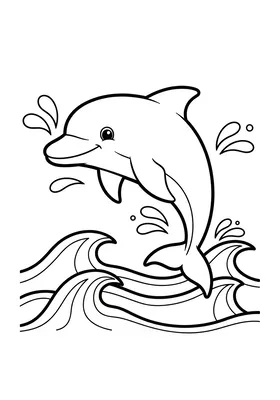 Splashing Dolphin coloring page