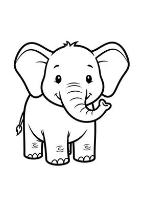 Gentle Elephant coloring page